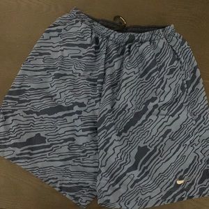 Nike Dri-Fit Blue Striped Running Shorts w/Liner - Mens M